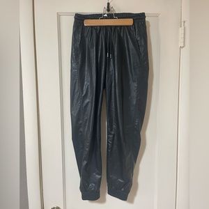 Zara Vegan Leather joggers, black